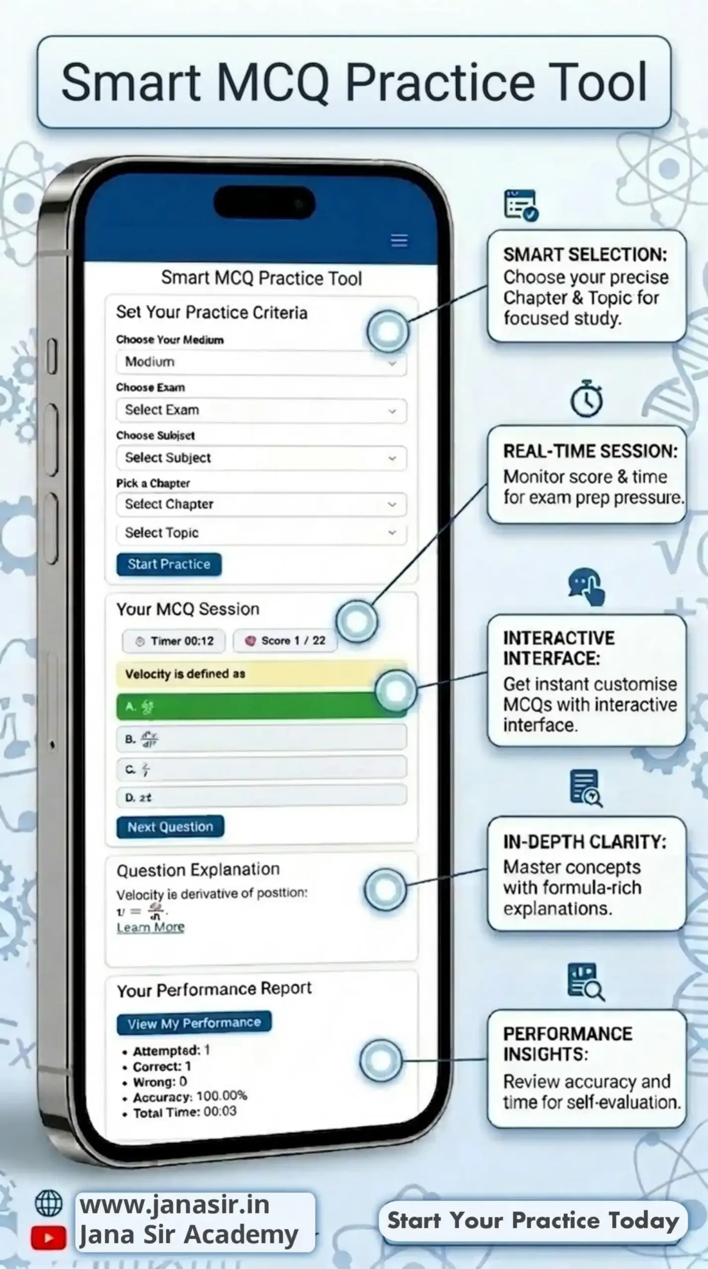 Smart MCQ Practice Tool